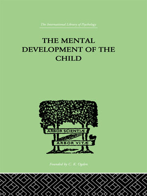 cover image of The Mental Development of the Child